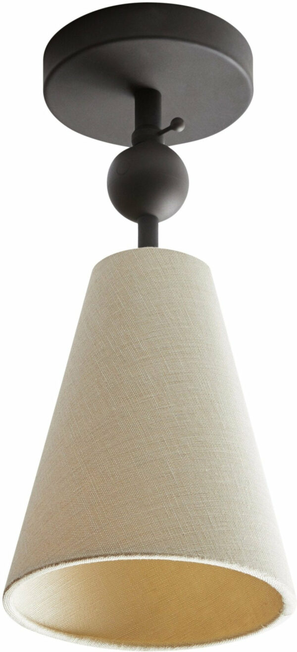 Workstead | Pendolo Flush Mount - Large / Natural Burlap / Brushed Nickel