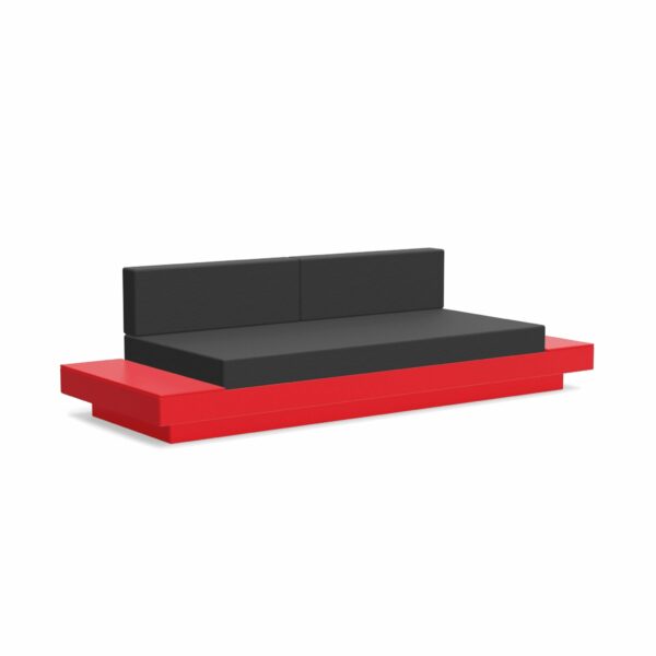 Loll Designs | Platform One Sofa With Tables - Apple Red / Charcoal