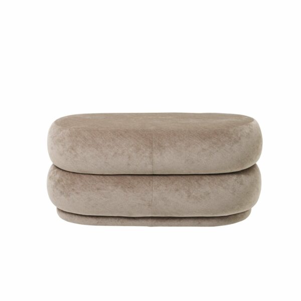 Ferm Living | Pouf Oval Faded Velvet - Medium - Beige