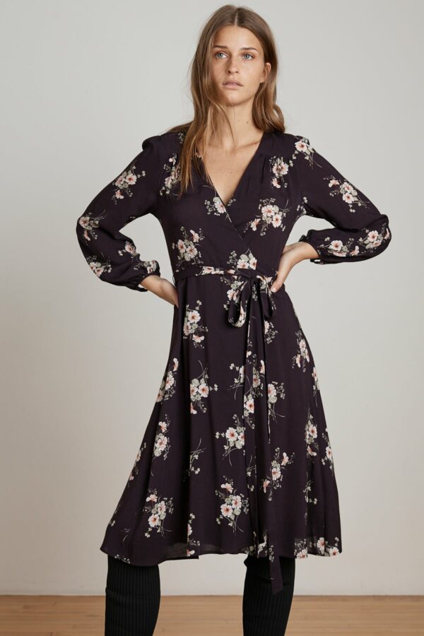 Velvet by Graham & Spencer | Pomona Floral Printed Challis Wrap Dress (M), Velvet by Graham & Spencer