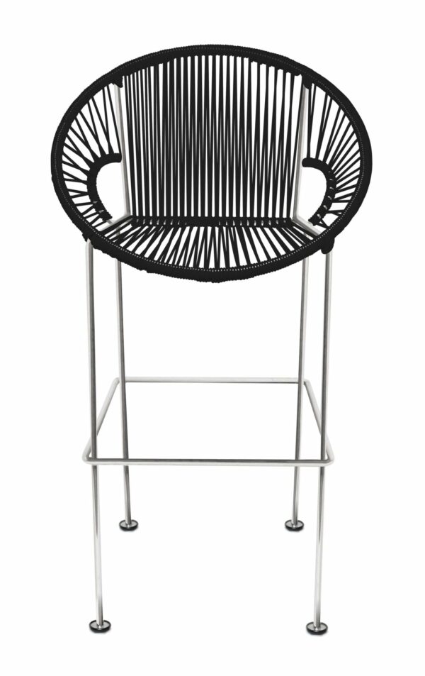 Innit Designs | Puerto Stool - Chrome Frame - Set of 2 - Black / Bar Height