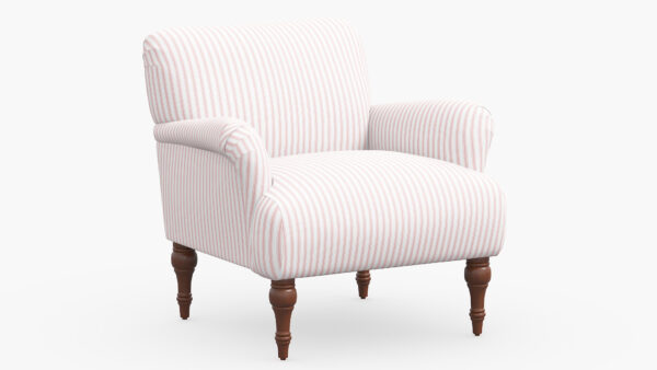 The Inside | Traditional Accent Chair | Pink Classic Ticking Stripe | Espresso