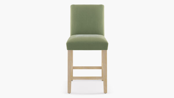 The Inside | Classic Dining Counter Stool | Vert Velvet | Natural