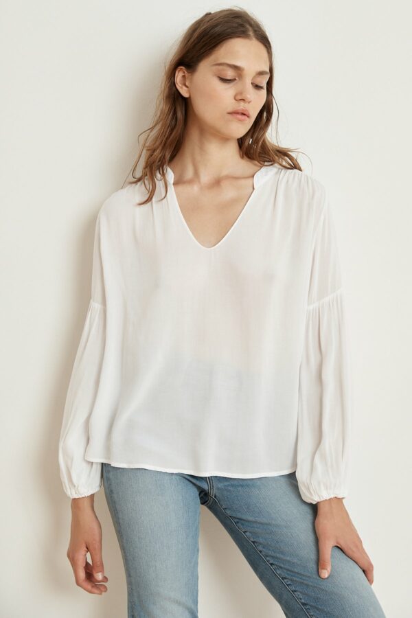 Velvet by Graham & Spencer | Yulia Rayon Challis Peasant Sleeve Blouse (XL), Velvet by Graham & Spencer