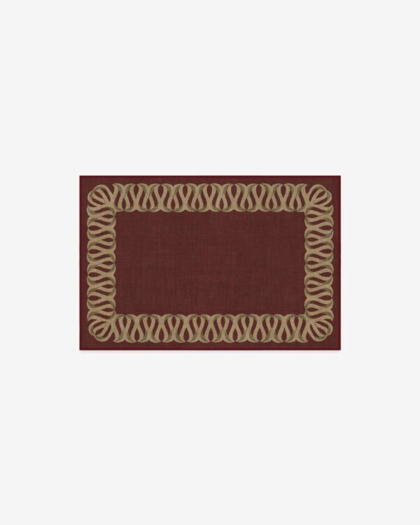 Ruggable | Ribbon Border Red & Natural Rug