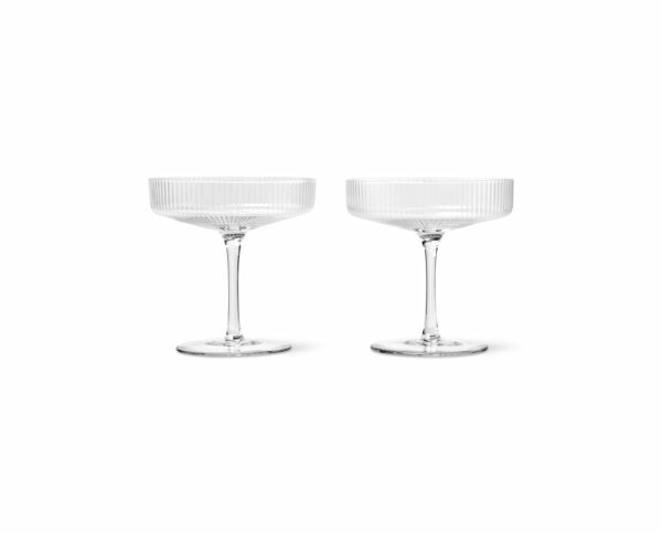 Ferm Living | Ripple Champagne Saucer - Set of 2 - Clear