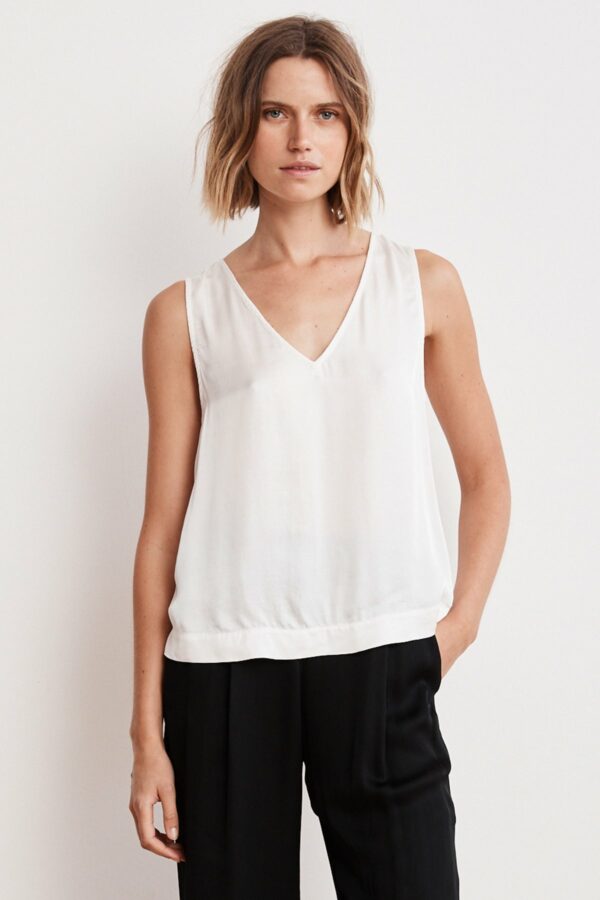 Velvet by Graham & Spencer | Mace Satin Viscose Sleeveless Top (M), Velvet by Graham & Spencer