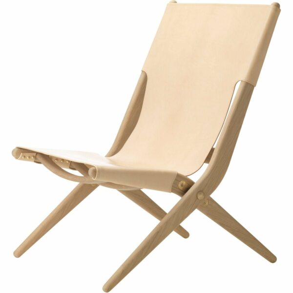 Audo Copenhagen | Saxe Folding Chair - Natural Oak With Natural Leather