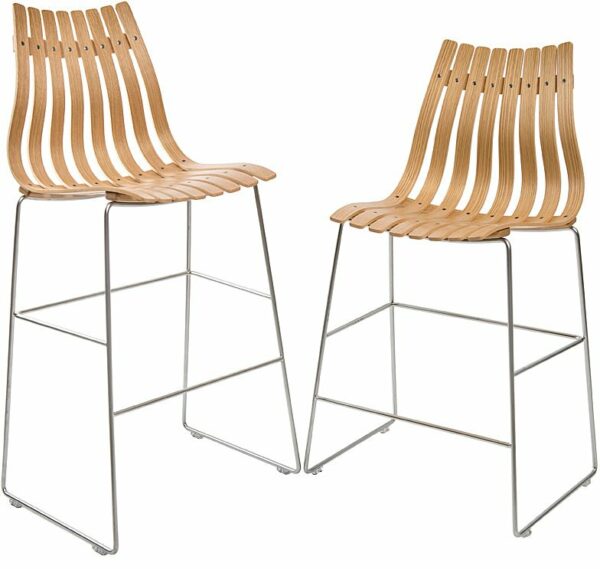 Fjordfiesta | Scandia Bar and Counter Stools - Set of Two - Bar Height / Oak