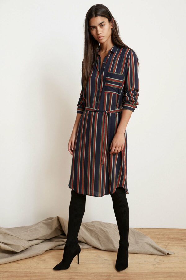 Velvet by Graham & Spencer | Pero Stripe Challis Button-Up Top Dress (L), Velvet by Graham & Spencer