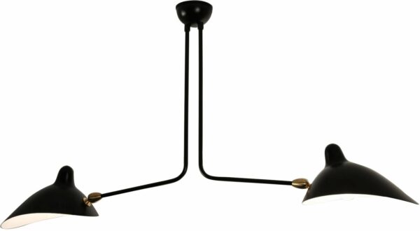 Serge Mouille | Serge Mouille 2 Arm Ceiling Lamp - Black