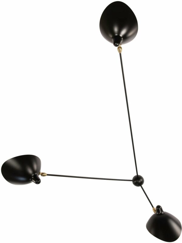 Serge Mouille | Serge Mouille 3-Still Arm Spider Wall Sconce - Black