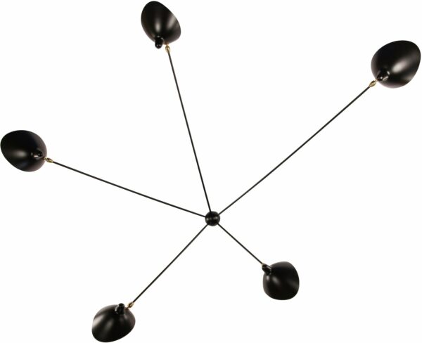 Serge Mouille | Serge Mouille 5-Still Arm Spider Wall Sconce - Black