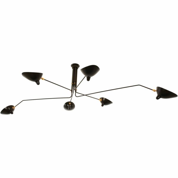 Serge Mouille | Serge Mouille 6-Arm Rotating Ceiling Lamp - Black