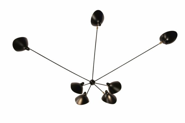 Serge Mouille | Serge Mouille 7-Still Arm Spider Wall Sconce - Black