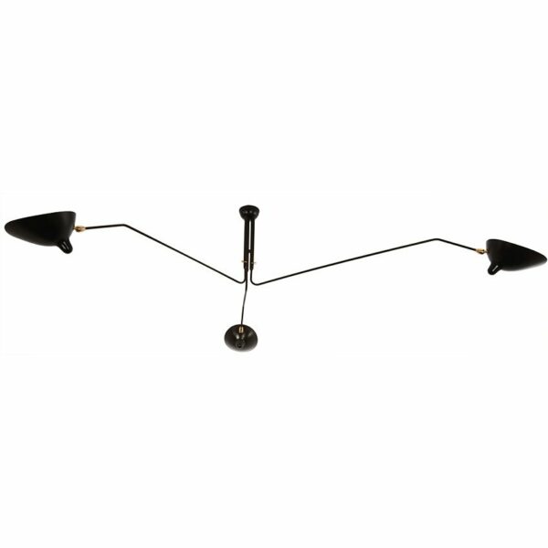 Serge Mouille | Serge Mouille Three-Arm Rotating Ceiling Lamp - Black