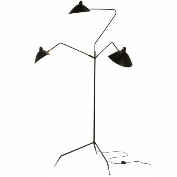 Serge Mouille | Serge Mouille Three-Arm Rotating Floor Lamp - Black