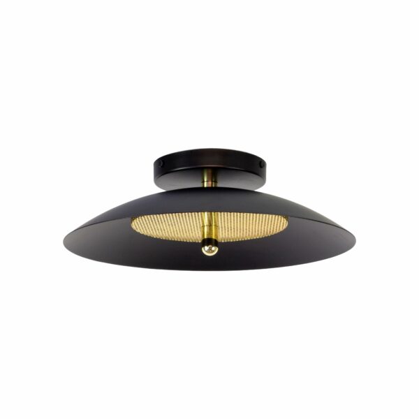 Souda | Signal Wall/Ceiling Light - Flush Mount - Black / Brass / 2700K - Warm White