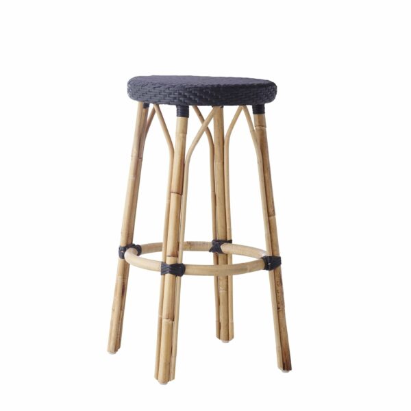 Sika Design | Simone Rattan Bar Stool - Black / Black