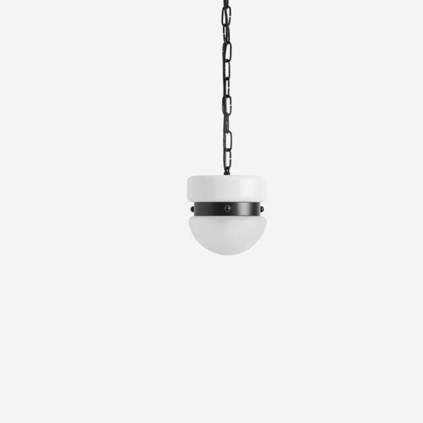 Workstead | Slab Hemisphere Pendant Small - Matte Black Enamel / 24" OAH