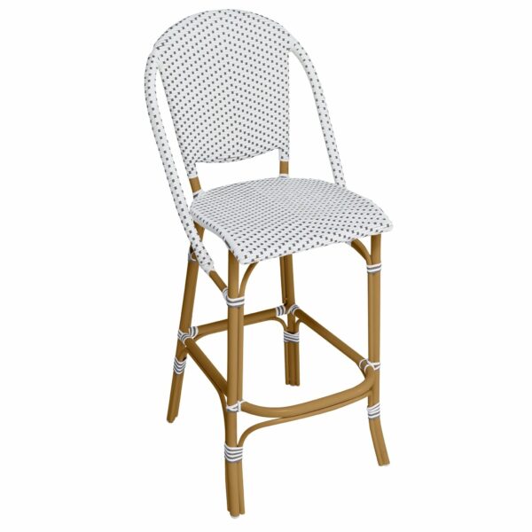 Sika Design | Sofie Bar Stool AluRattan - Almond / White / Cappuccino Dots