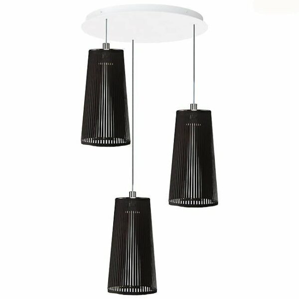 Pablo Designs | Solis 3 Chandelier - Black / 24" Shades