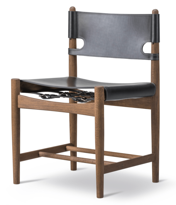 Fredericia | Spanish Dining Chair - Black Leather/Smoked Oak