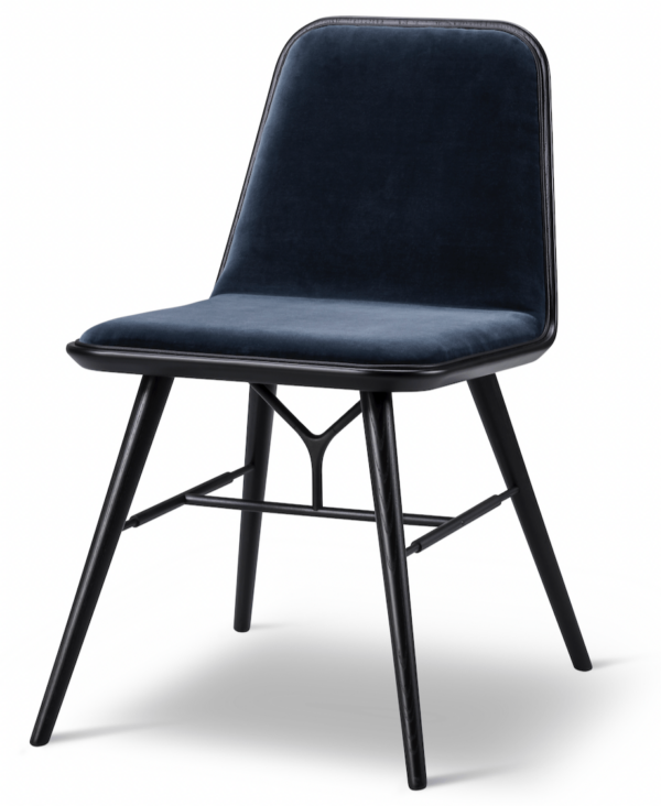 Fredericia | Spine Wood Base Chair - Black Lacquered Oak - Harald 182