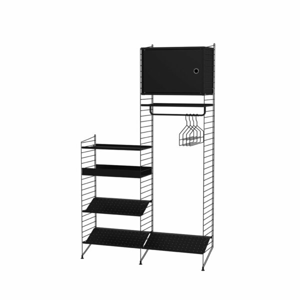 String Furniture | String Hallway Shelving - Unit U - Black