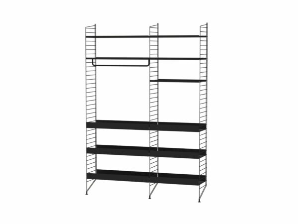 String Furniture | String Kitchen Shelving - Unit F - Black