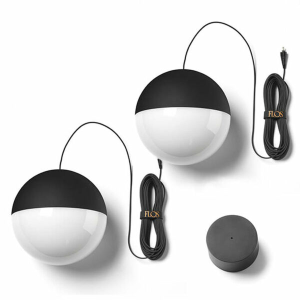 Flos | String Lights Round Pendant Light - 39' - Hardwired with Canopy / Set of 2