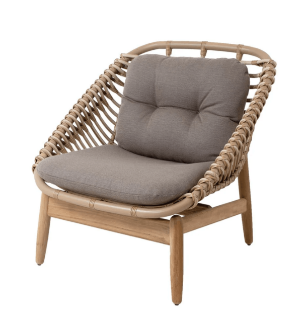 Cane Line | Strington Lounge Chair - Taupe AirTouch w/ Teak Frame