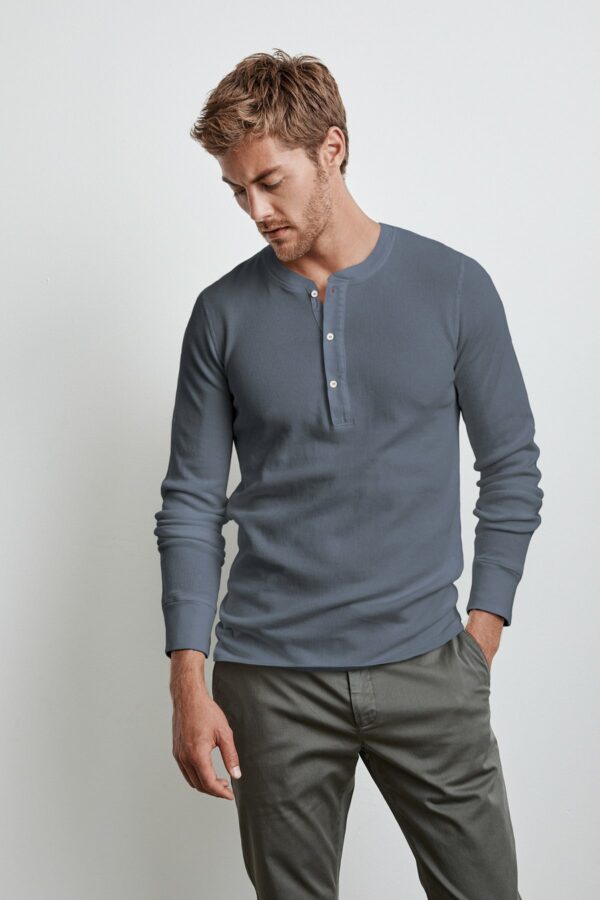 Velvet by Graham and Spencer | Hanson Long Sleeve Thermal Knit Henley Shirt (L), Velvet by Graham & Spencer