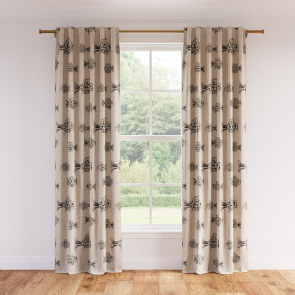 The Inside | Printed Linen Unlined Curtain | 50" x 96" | Canvas Sakana