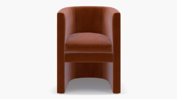 The Inside | Barrel Back Dining Chair | Rust Velvet