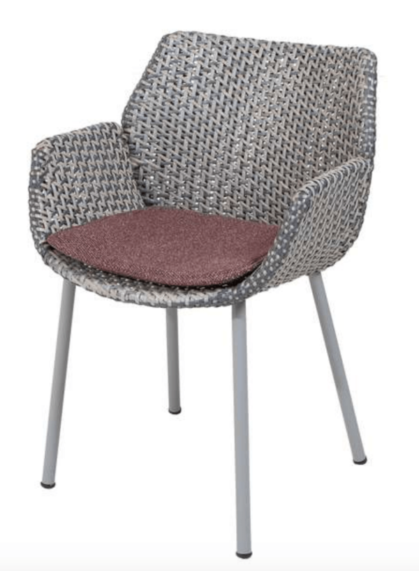 Cane Line | Vibe Armchair - Light Grey/Grey/Taupe / Add Dark Bordeaux Cushion