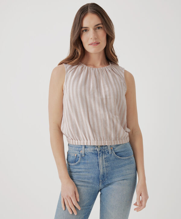 PACT Apparel | Women's Roportripe Coastal Double Gauze Bubble Hem Top