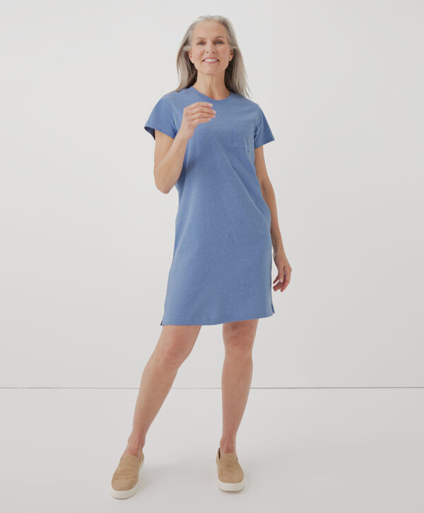 PACT Apparel | Women's Wedgewood Heather Softspun Tee Dress