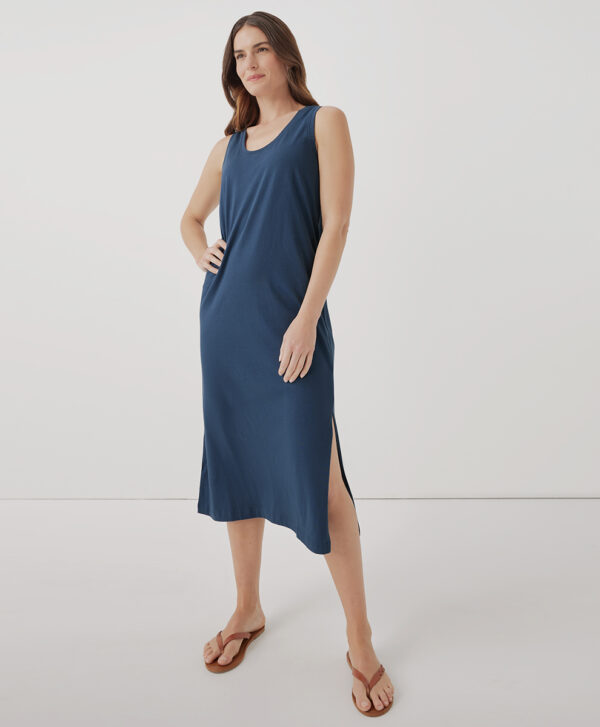 PACT Apparel | Women's French Navy Softspun Tank Midi Dress