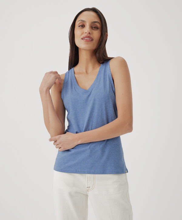 PACT Apparel | Women's Wedgewood Heather Softspun V-Ne Tank