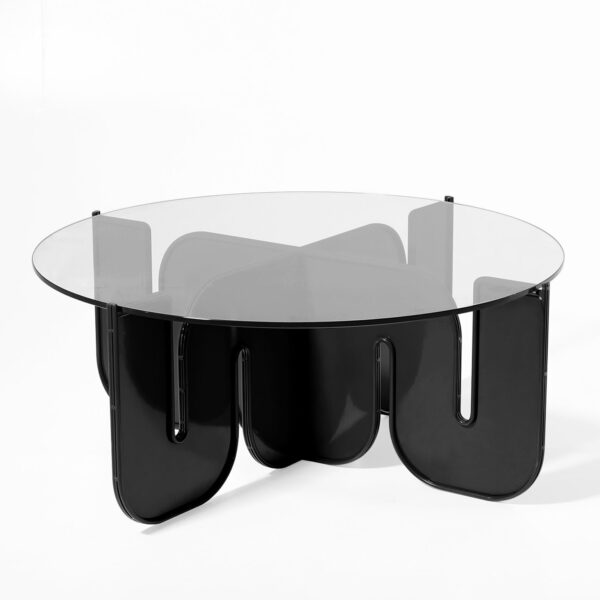 Bend Goods | Wave Table - Black / Clear Glass