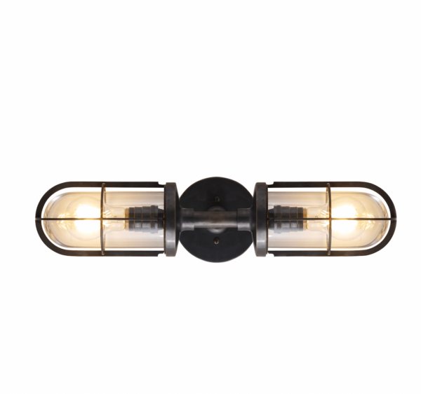 Davey Lighting | Weatherproof Ship's Double Well Light 7208 - Chrome Plated & Clear Glass