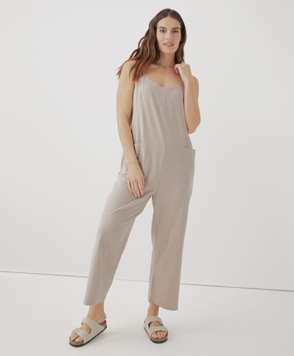 PACT Apparel | Women's Oat Heather Coolretch Lounge Jumpsuit