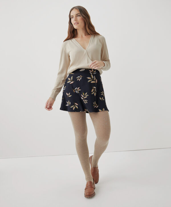 PACT Apparel | Women's Golden Hour Leaves Fit & Flare Mini Skirt