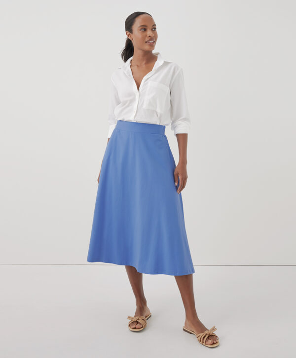 PACT Apparel | Women's Wedgewood Fit & Flare Midi Skirt