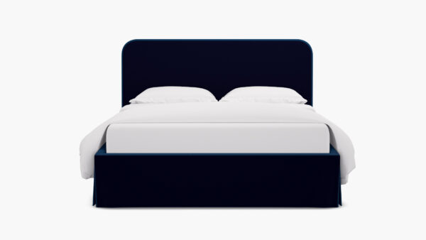 The Inside | Skirted Platform Bed | Cobalt Performance Plush Velvet